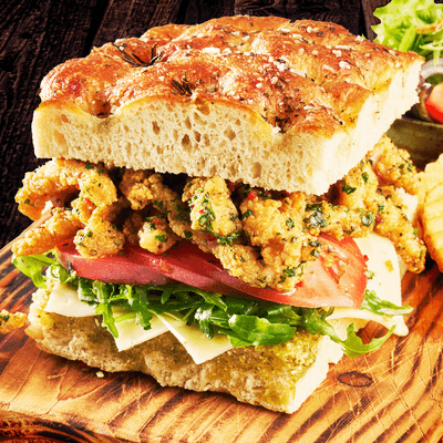Homestyle Shredded Chicken Focaccia Sandwich